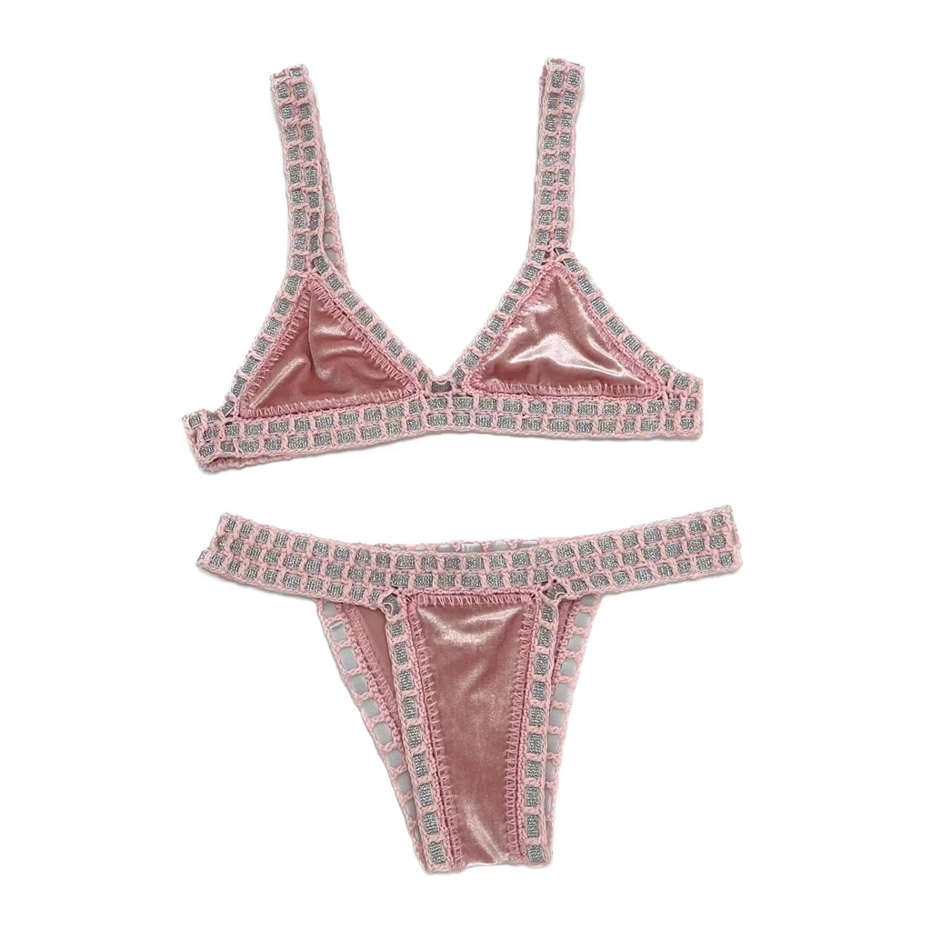 HSWB-W100 Handmade Crochet Triangle Bikini Set - Image 2